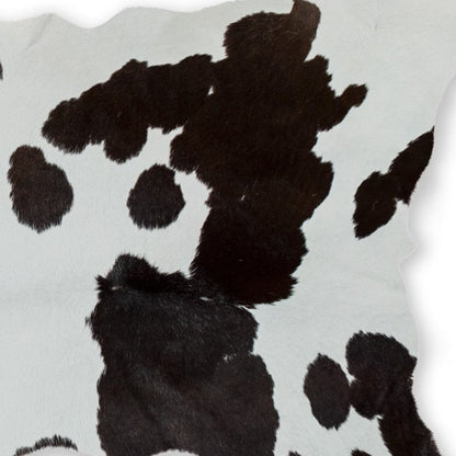 Black Cowhide Area Rug – Handwoven, Stain Resistant