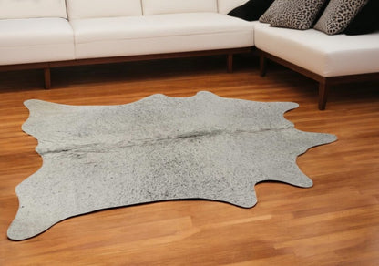 Gray Cowhide Area Rug – Hand Tufted, Stain Resistant