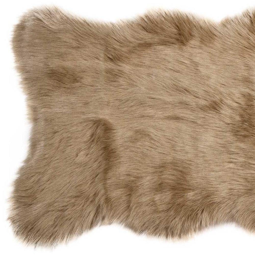 2' X 3' Black Faux Sheepskin Animal Print Washable Area Rug