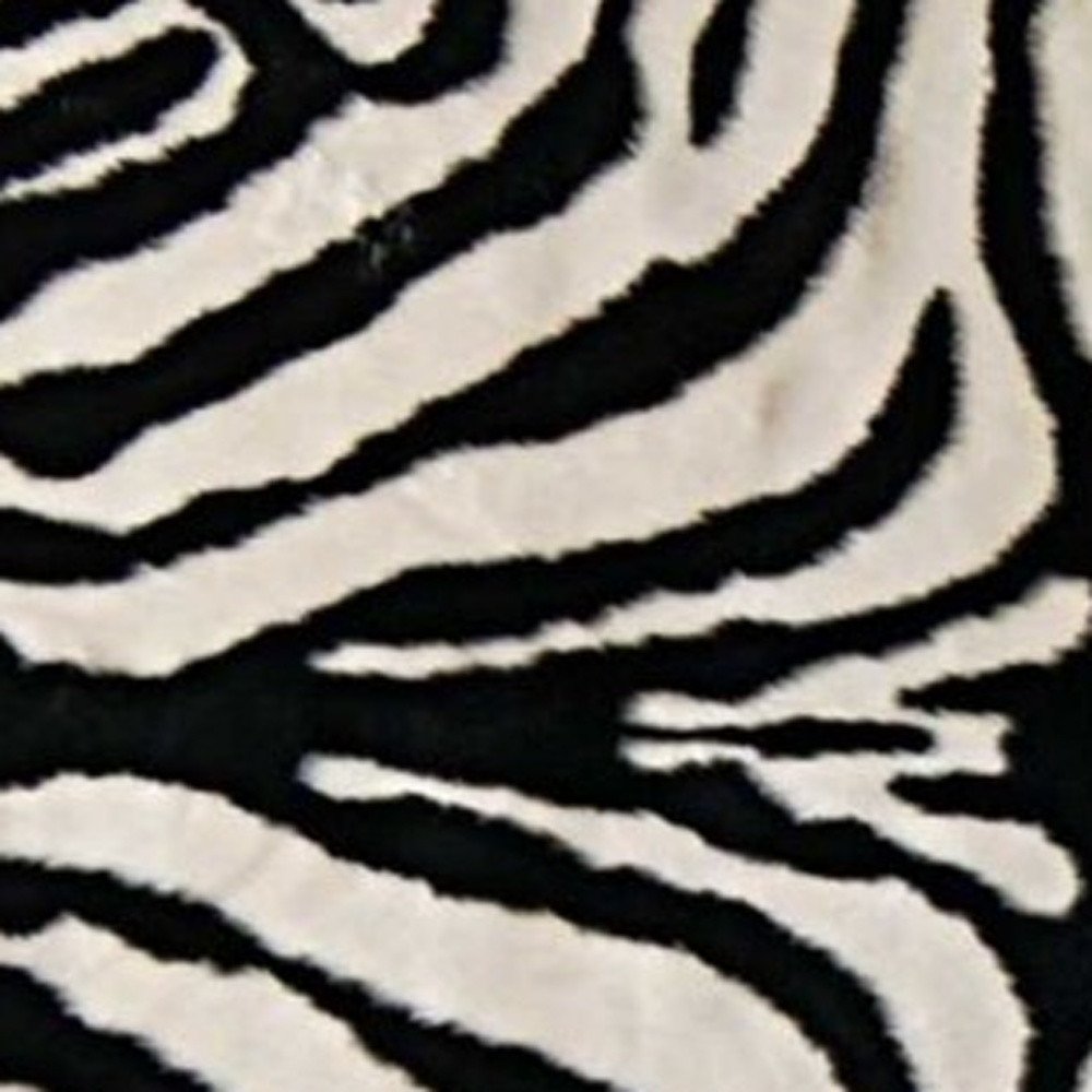 Zebra Print Faux Cowhide Rug – Black & White Style