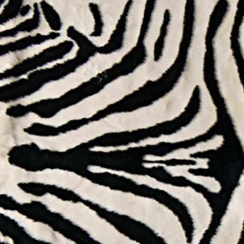 Zebra Print Faux Cowhide Rug – Black & White Style