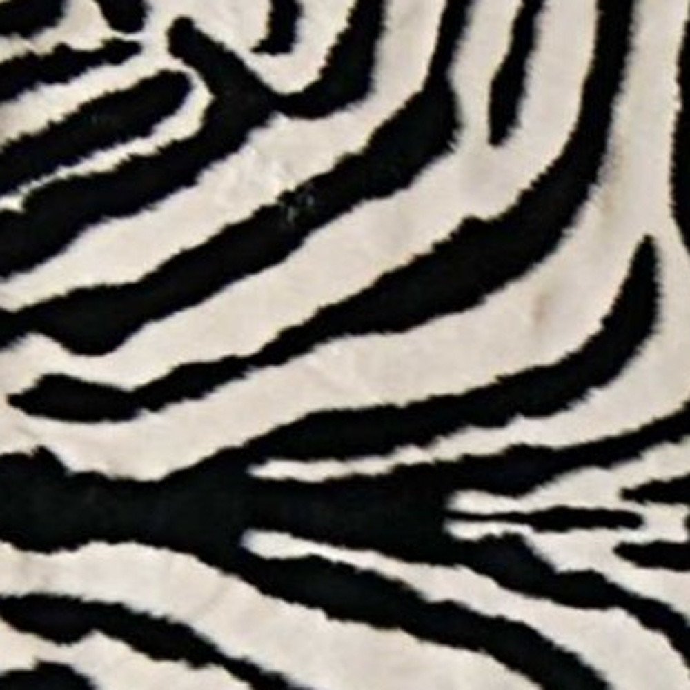 Zebra Print Faux Cowhide Rug – Black & White Style