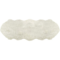 6' Off White Faux Sheepskin Area Rug — sheepskin area rug 2