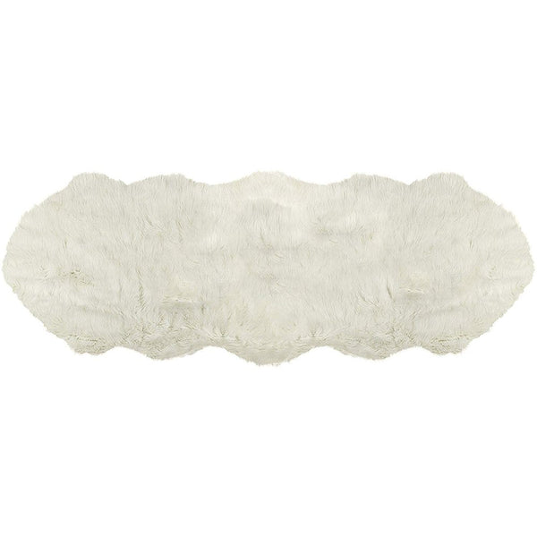 6' Off White Faux Sheepskin Area Rug alternate view