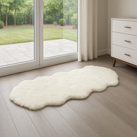 6' Off White Faux Sheepskin Area Rug — sheepskin area rug 7