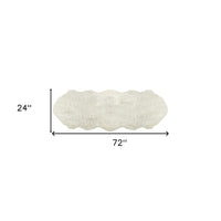 6' Off White Faux Sheepskin Area Rug — sheepskin area rug 4