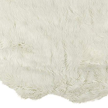 6' Off White Faux Sheepskin Area Rug