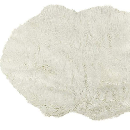 6' Off White Faux Sheepskin Shag Non Skid Area Rug