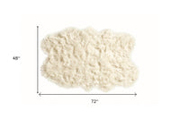 4' x 6' Off White Faux Sheepskin Washable Area Rug — sheepskin area rug 6