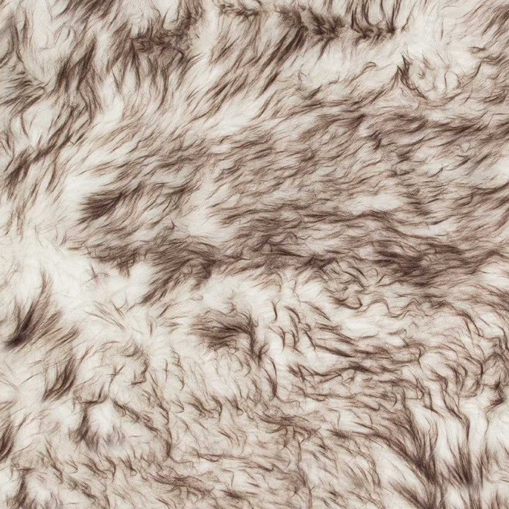 2' X 3' Black Faux Sheepskin Animal Print Washable Area Rug