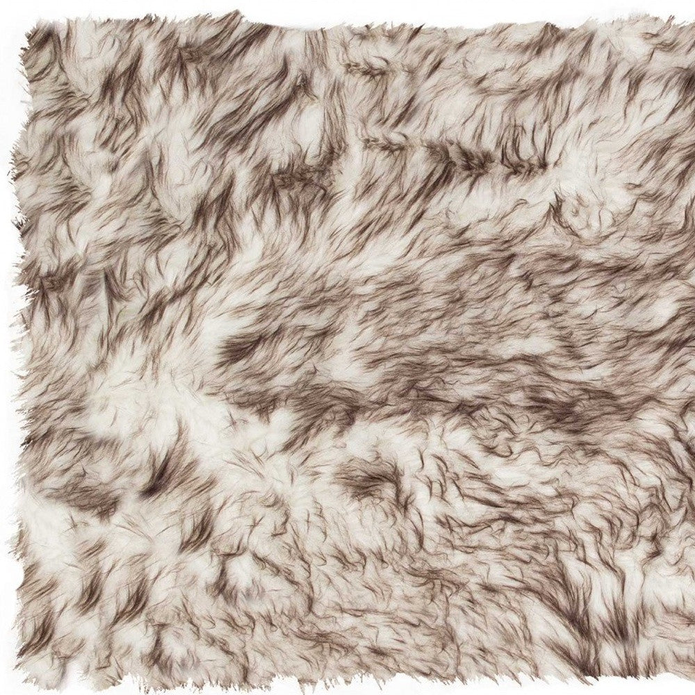 2' X 3' Black Faux Sheepskin Animal Print Washable Area Rug