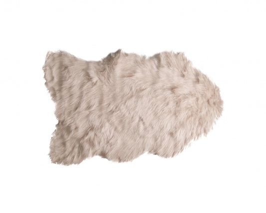 2' X 3' Taupe Faux Sheepskin Flokati Area Rug