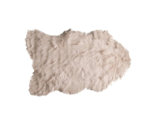 Taupe Faux Sheepskin Washable Area Rug 2' x 3'