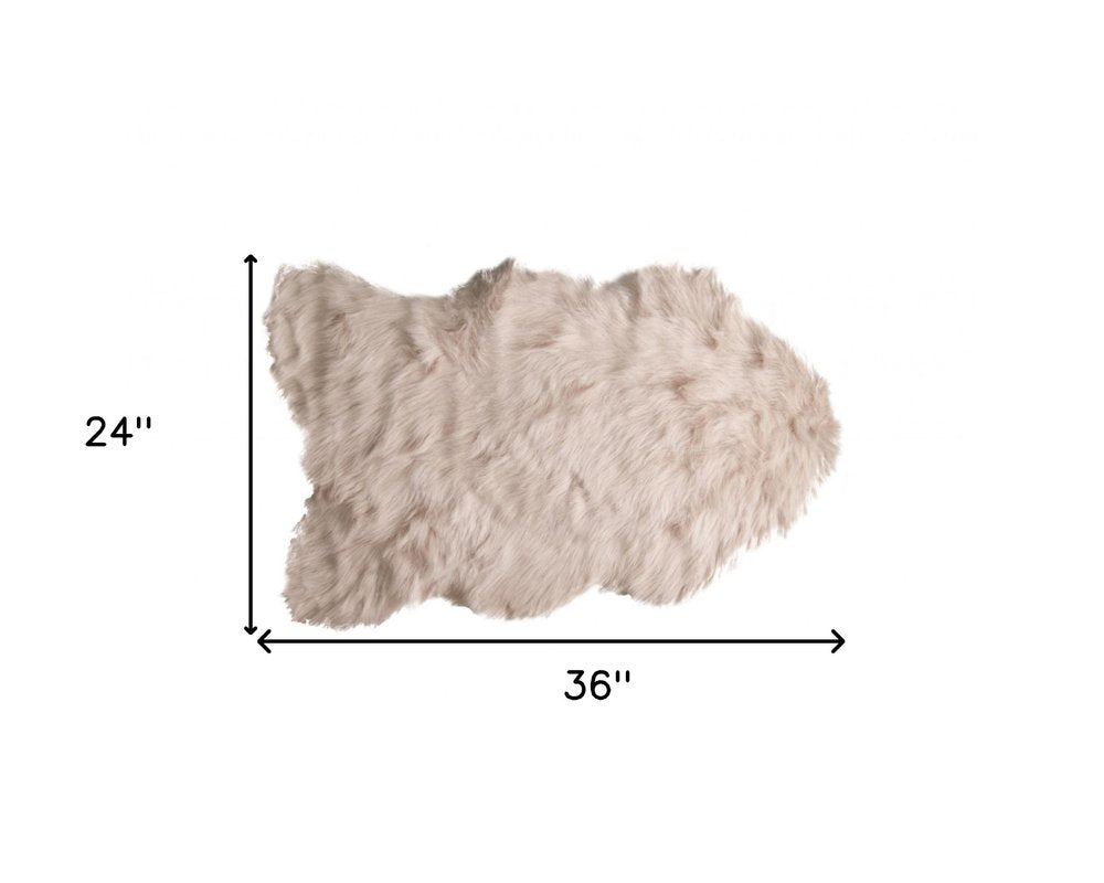 Taupe Faux Sheepskin Washable Area Rug 2' x 3'