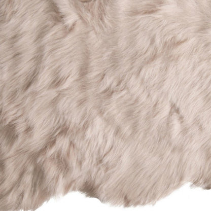 Taupe Faux Sheepskin Washable Area Rug 2' x 3'