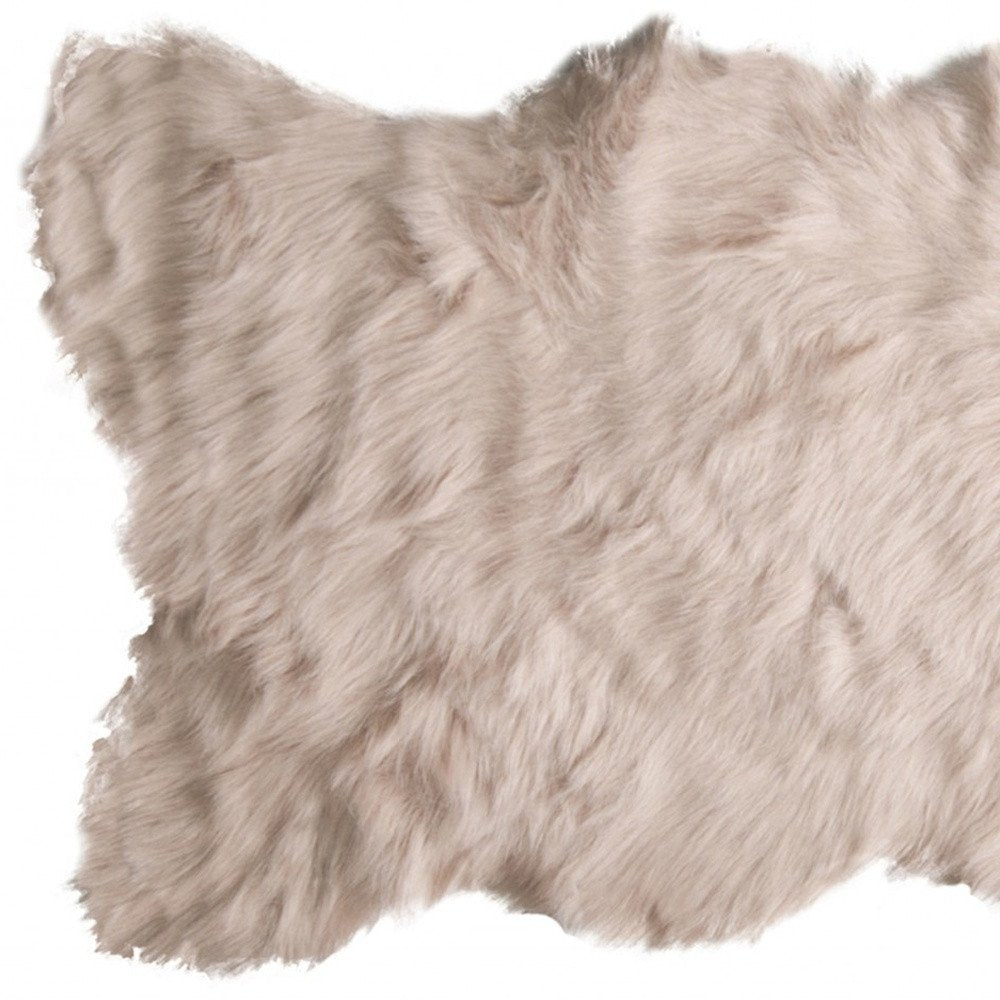 Taupe Faux Sheepskin Washable Area Rug 2' x 3'