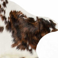 Cowhide Print Area Rug – Brown & White, Soft Texture — cowhide area rug 6