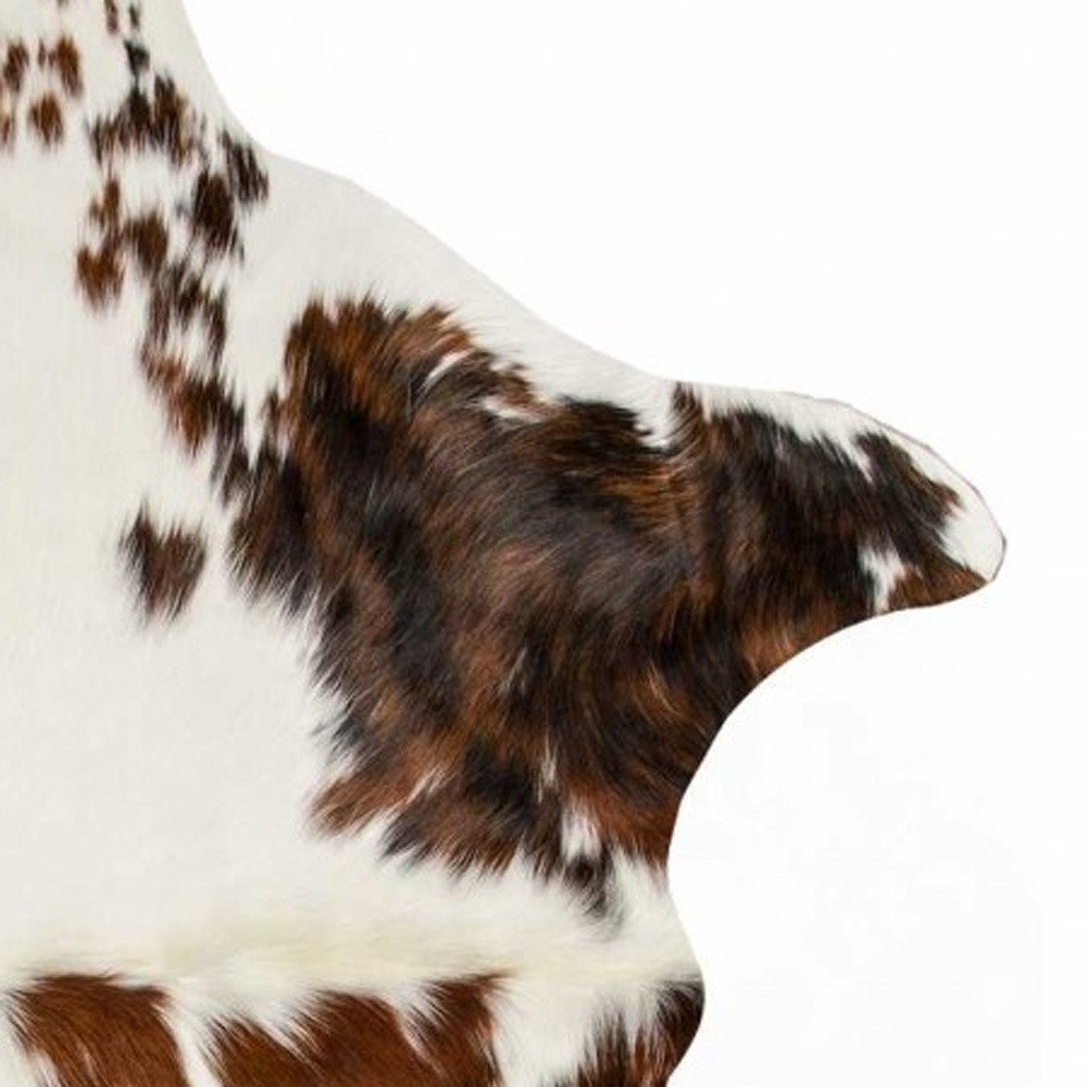 Cowhide Print Area Rug – Brown & White, Soft Texture