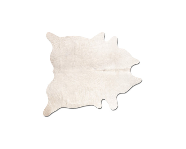 Off White Cowhide Print Rug – Soft, Modern Accent