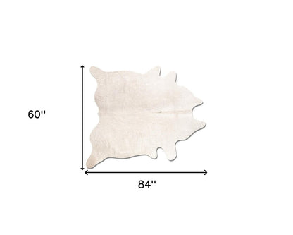 Off White Cowhide Print Rug – Soft, Modern Accent