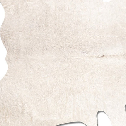 Off White Cowhide Print Rug – Soft, Modern Accent