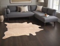 Black Cowhide Print Area Rug – Gold Accents, 5x7 54