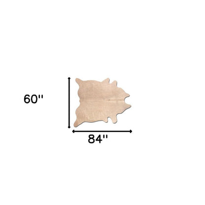 Black Cowhide Print Area Rug – Gold Accents, 5x7