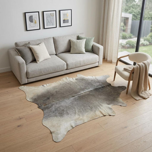 Gray Cowhide Area Rug