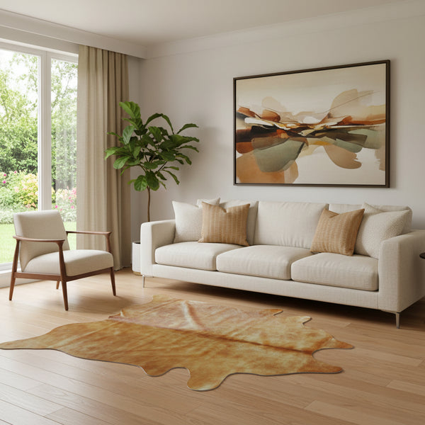 Tan Cowhide Area Rug alternate view