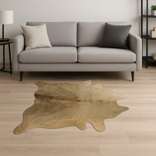 Taupe Cowhide Print Area Rug