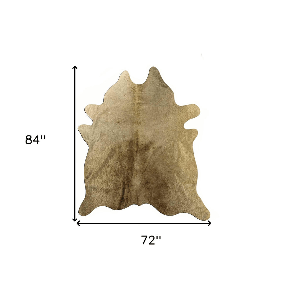 Taupe Cowhide Print Area Rug – Soft, Modern Accent