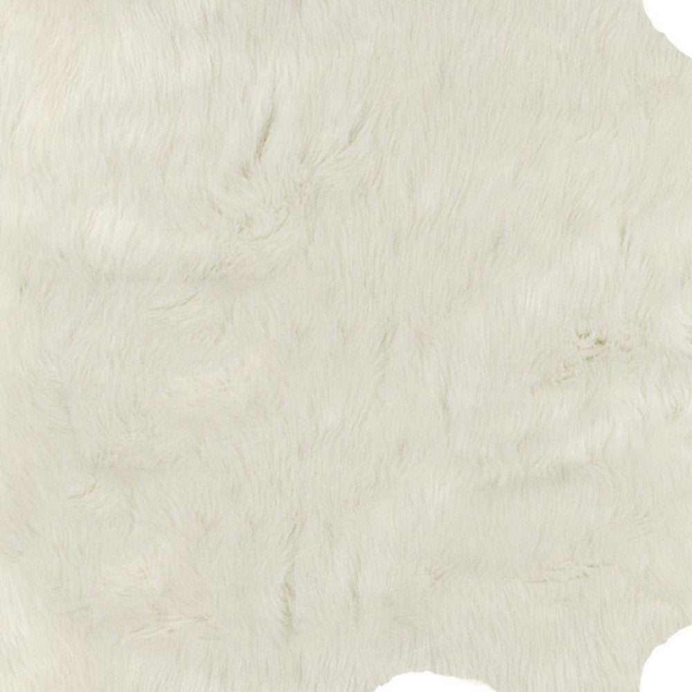 Off White Faux Cowhide Rug – Animal Print, Soft Texture