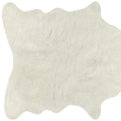 Off White Faux Cowhide Rug – Animal Print, Soft Texture