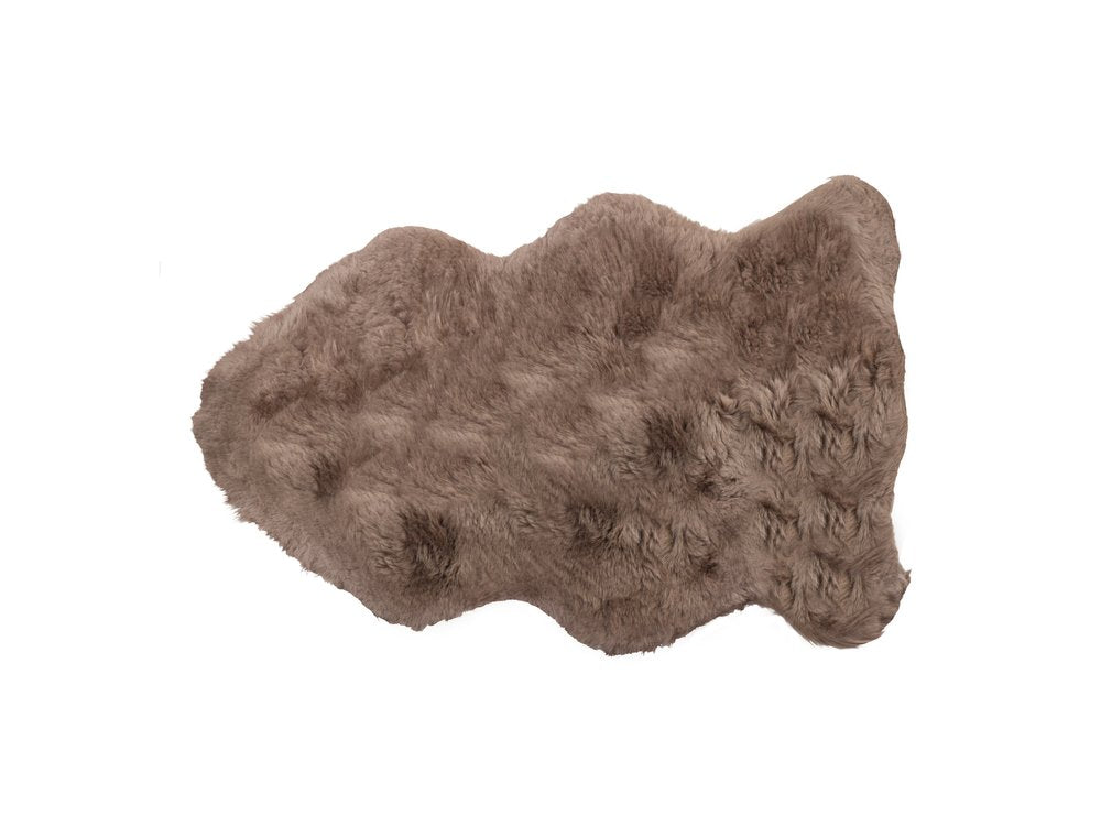 Luxurious 2' x 3' Taupe Genuine Sheepskin Shag Area Rug