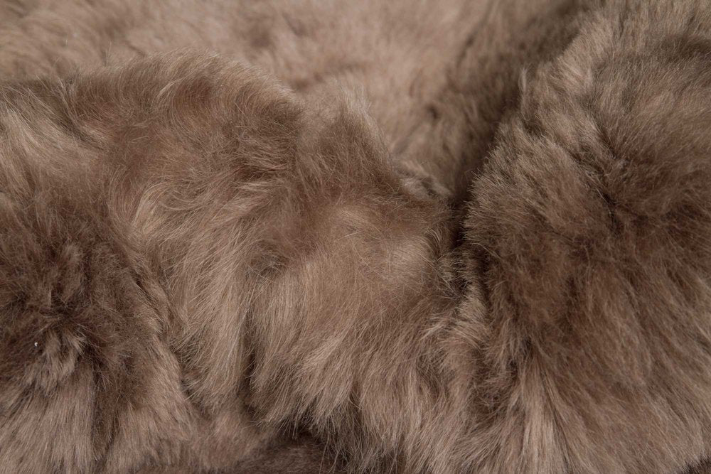 Luxurious 2' x 3' Taupe Genuine Sheepskin Shag Area Rug