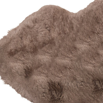 Luxurious 2' x 3' Taupe Genuine Sheepskin Shag Area Rug