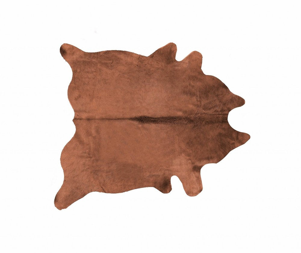 Brown Cowhide Area Rug – Modern Textured Accent