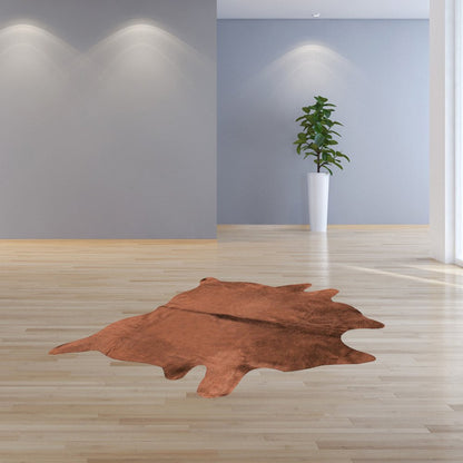 Brown Cowhide Area Rug – Modern Textured Accent