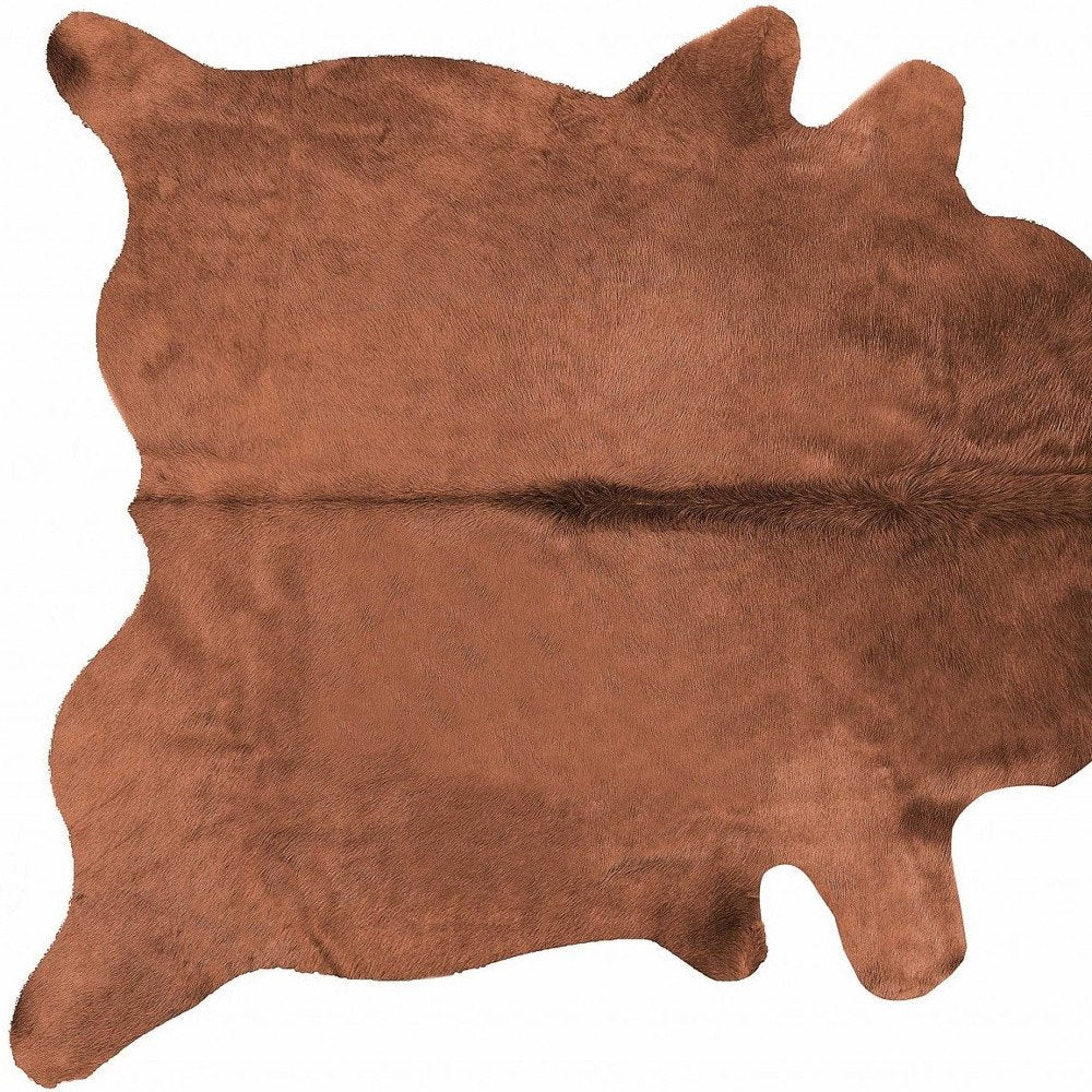 Brown Cowhide Area Rug – Modern Textured Accent