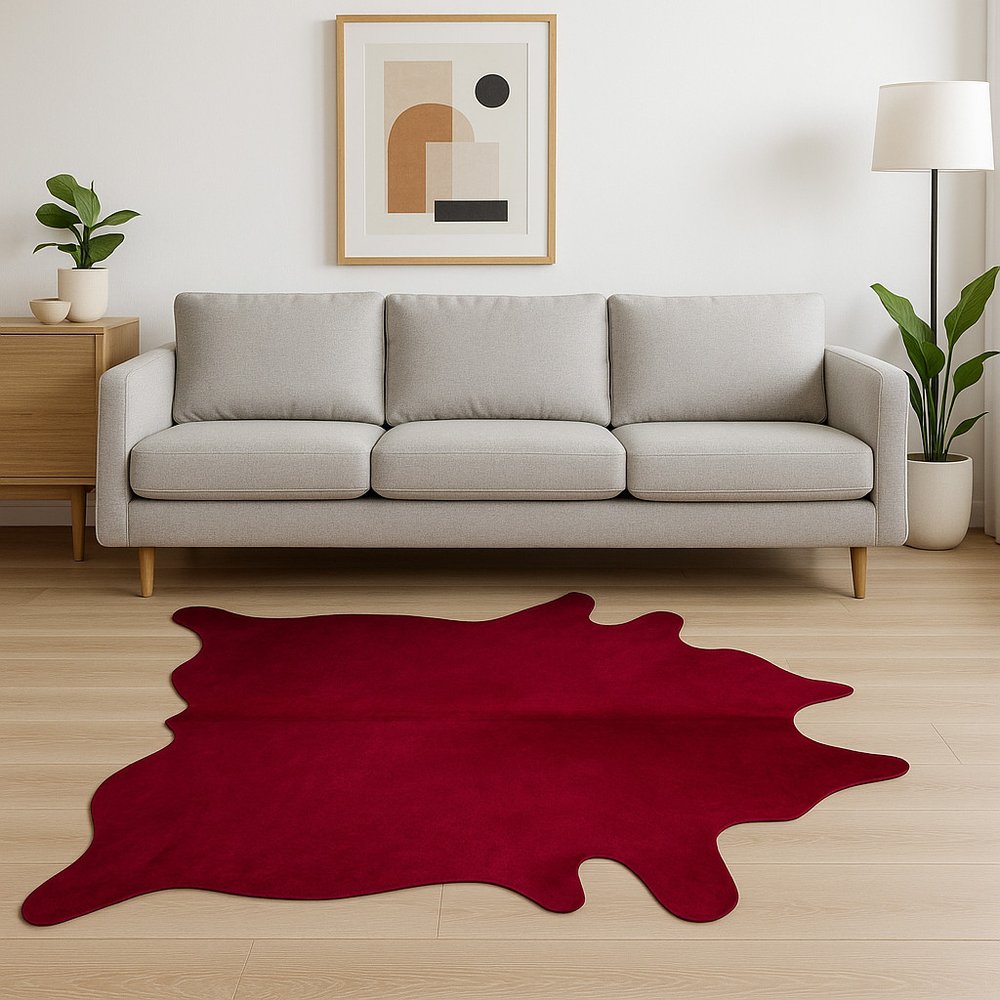 Brown Cowhide Area Rug – Modern Textured Accent