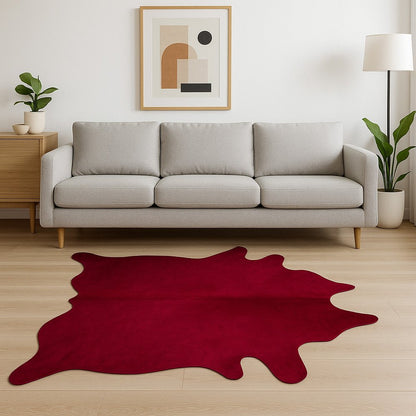 Brown Cowhide Area Rug – Modern Textured Accent