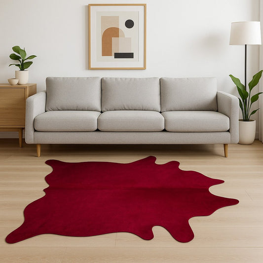 Brown Cowhide Area Rug – Modern Textured Accent