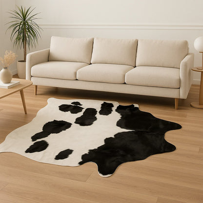 Cowhide Area Rug – Black & White Modern Accent Rug