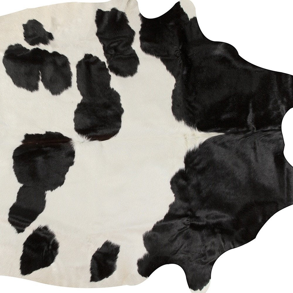 Cowhide Area Rug – Black & White Modern Accent Rug