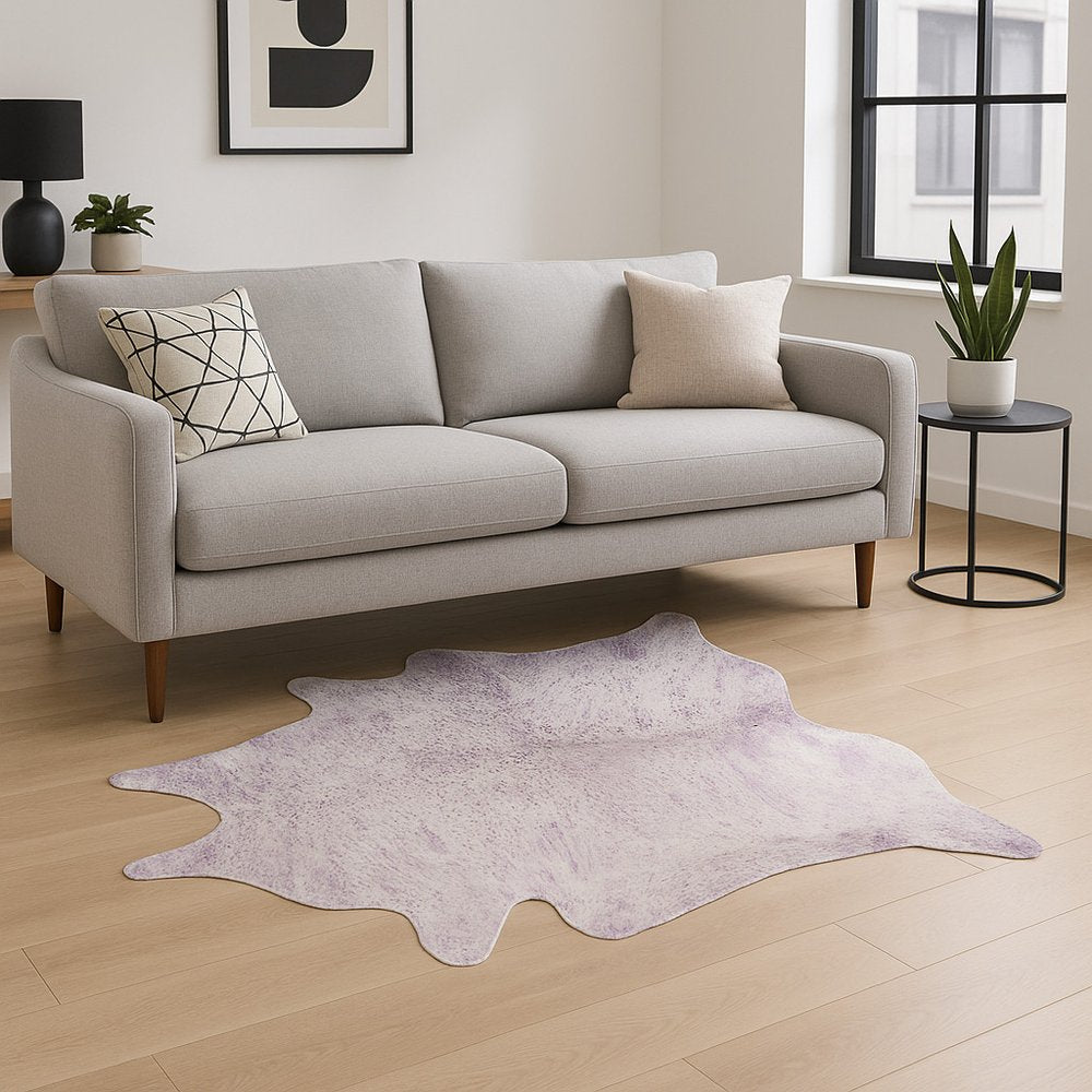 Gray Cowhide Print Area Rug – Modern Luxe Accent