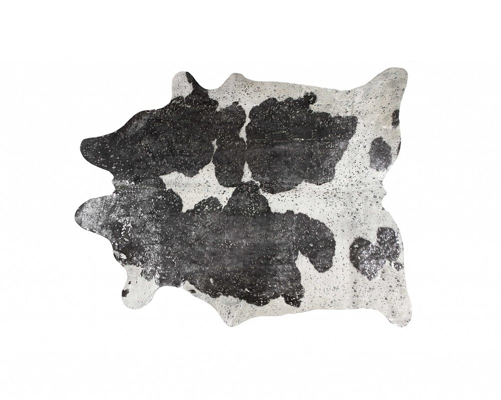 Gray Cowhide Print Area Rug – Modern Luxe Accent
