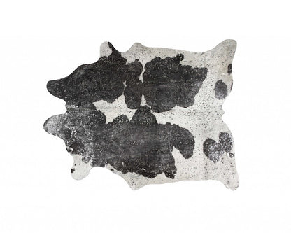 Gray Cowhide Print Area Rug – Modern Luxe Accent