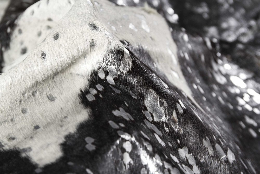 Gray Cowhide Print Area Rug – Modern Luxe Accent