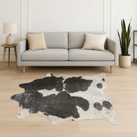 Gray Cowhide Print Area Rug – Modern Luxe Accent — cowhide area rug 14
