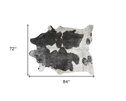 Gray Cowhide Print Area Rug – Modern Luxe Accent